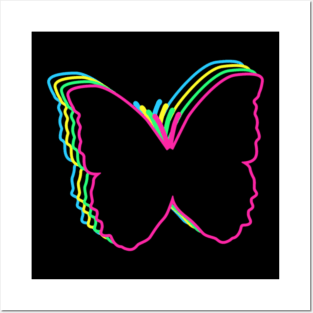 Butterfly 80s Neon Posters and Art